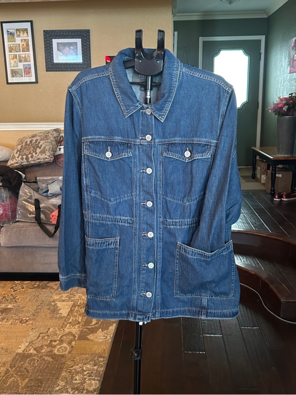 torrid Dark Blue Denim Jacket with Patch Pockets